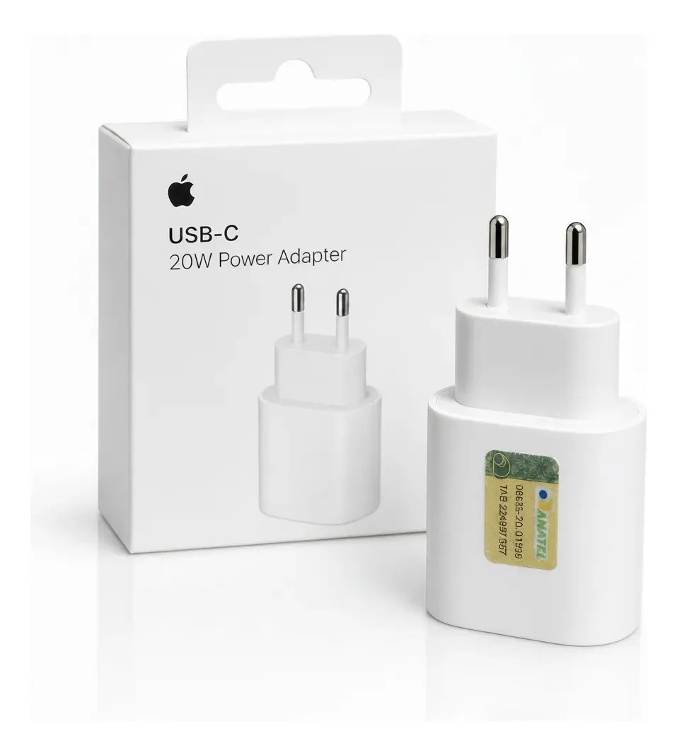 Carregador iPhone 20w Turbo USB-C | Carregador Adaptador Tipo C | Compatível com iPhone 12 13 14 15 16 17 Air Pro e Pro Max, e também com iPad Airpods e Apple | LFH Tech Inno