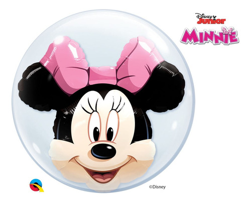 Balão Bubbles Duplo 24 Polegadas - 61cm - Minnie Disney - Qu