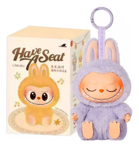 Muñeco Labubu Exciting Macaron The Monsters Peluche Llavero Blanco