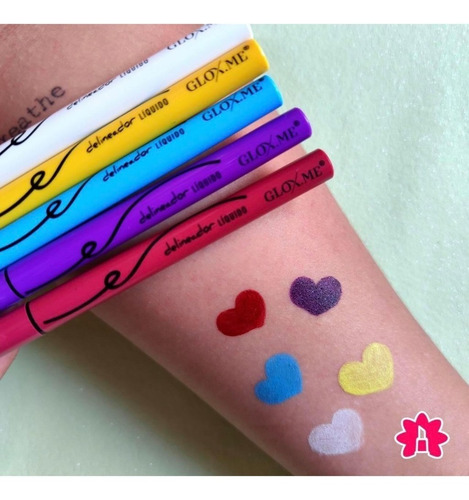 Kit de delineador de ojos de 6 colores, lapislázuli, bolígrafo blanco y 5 colores, efecto mate