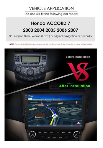 Honda Accord 2004 A 2007 Estereo Carplay Android Auto Gps Bt