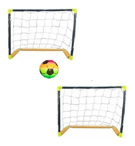 Imagen 1 de 2 de Par Arcos De Futbol + Pelota Cesped Waterpolo Niños Infantil
