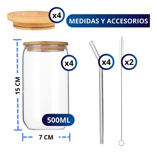 As Copos De Vidro Ecomlab Com Tampa De Canudo E Bambu,
