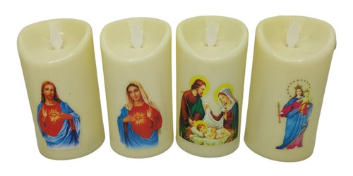 Vela Led Luz  Virgen Jesús Sagrada Familia  Luces