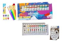 Comprar Pinturas De Oleo + Paletas 7 Huecos+ Pinceles