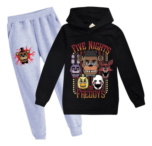 Negro Sudadera Infantil + Pantalones Five Nights At Freddy's