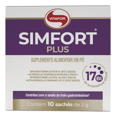 Simfort Plus Caixa Com 10 Saches De 2g Vitafor 4g/dose