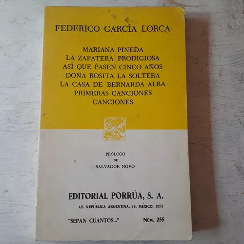 Mariana Pineda, La Zapatera Prodigiosa, F. Garcia Lorca