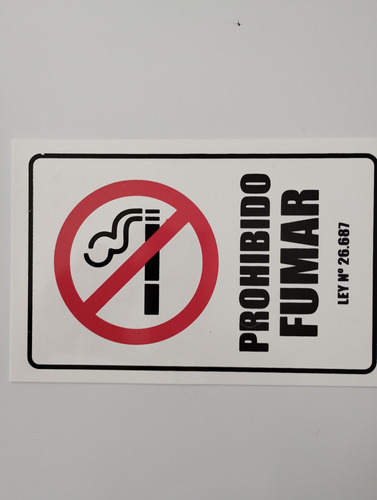 Cartel Prohibido Fumar. Alto Impacto. 15 X 23 Cm.
