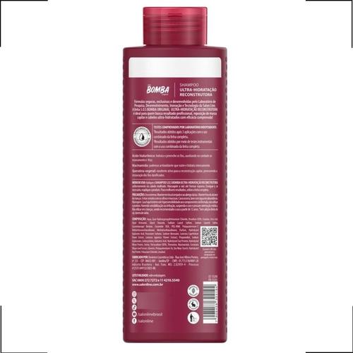 Shampoo Sos Bomba Ultra-hidratação Reconstrutora 300ml