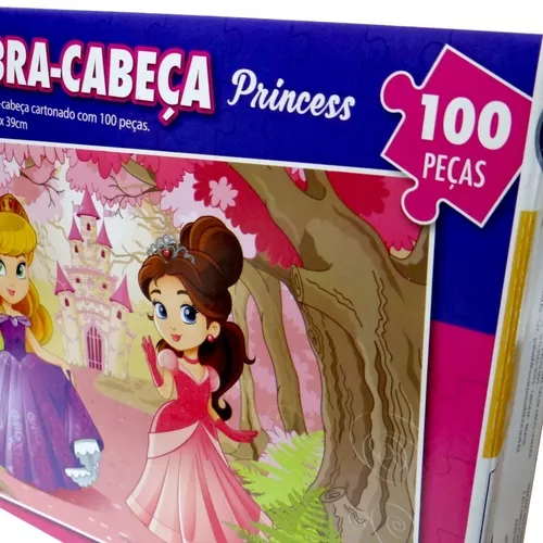 Quebra Cabeca Infantil Princesas 100 Pecas Menina Jogo Legal