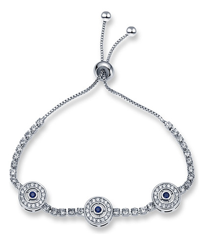 Pulsera Para Mujer Ojo Turco Con Circones Fabricada En Plata