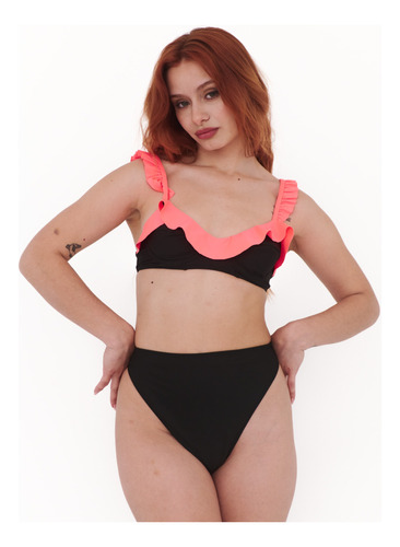 Daikiri Bikini Niza Raglan Negro Protección Uv50+