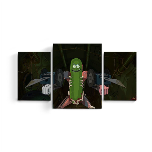 Cuadros Tripticos Pickle Rick Pepinillo Rick And Morty Deco