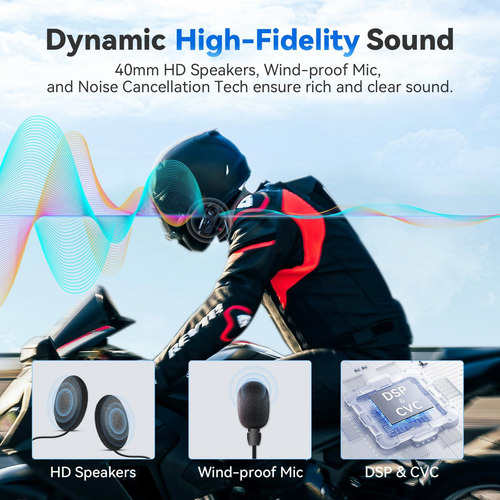 Auriculares Bluetooth L1 Para Motocicleta Ip67 V5.3 Mmg