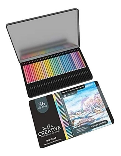 Estuche Lápiz De Colores Pastel 36 Pz Indra Creative Premium