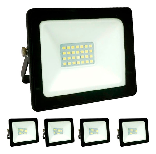 Pack X5 Reflector Led Exterior 20w Proyector Alta Potencia