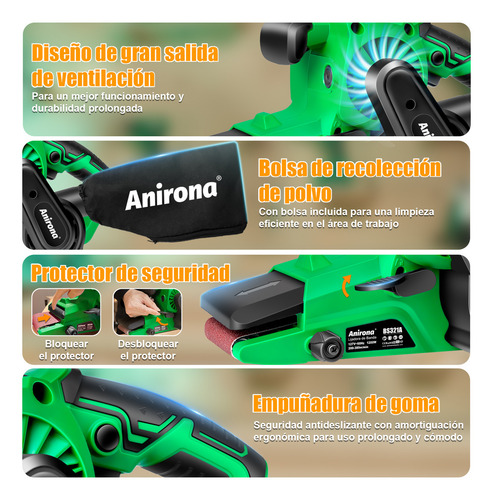 Lijadora De Banda 3 X 21 1200w Anirona Pro Bs321a