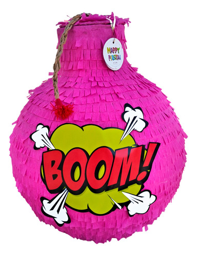 Piñata Bomba Bomb! Color Rosa Fiesta Decoración 60 Cm 