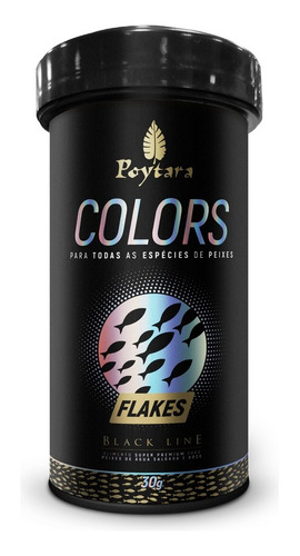 Ração Poytara Colors Flakes Peixe De Agua Doce E Marinho 30g