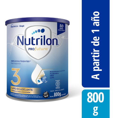 Nutrilon Profutura 3 X 800 Gr. Promo 4 Latas Nutricia Bago