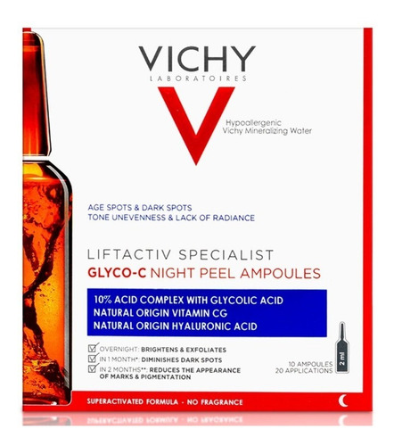 Imagen 2 de 3 de Ampolletasx10 Anti-edad Glyco-c Peeling Vichy Liftactiv