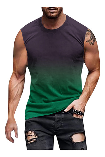 Camiseta Sin Mangas Degradada De Alta Calidad Para Hombre, R