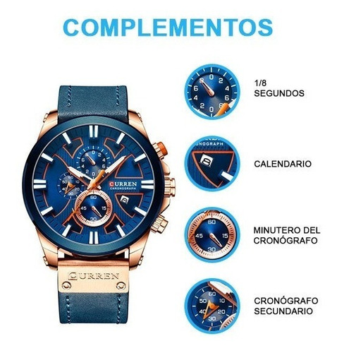 Reloj Casual Para Caballero Curren Cloud En Su Caja Original