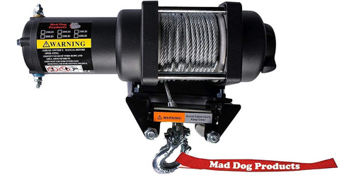 Mad Dog 2500 Lb Winch Mount Combo Cable Acero Para Arctic
