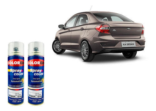 Tinta Spray Automotiva Cinza Copenhagem Ford 300ml + Verniz