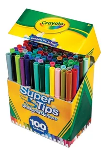 Plumones Supertips Crayola 100 Colores Lavable Punta Mediana