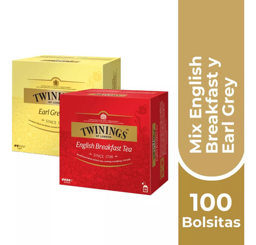 Pack 50 Bolsitas English Breakfast + 50 Bolsitas Earl Grey