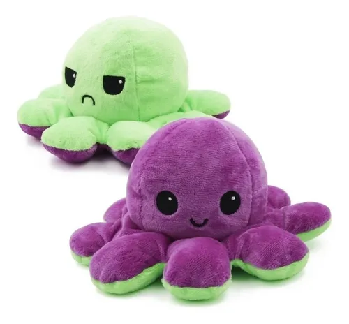 EVANJ Peluche de Pulpo Reversible, Bonitos Juguetes de Peluche muñeco  Vibrante de Doble Cara el Pulpo Reversible …