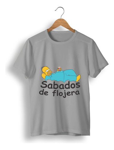 Remera: Homero Sabado De Flojera  Memoestampados