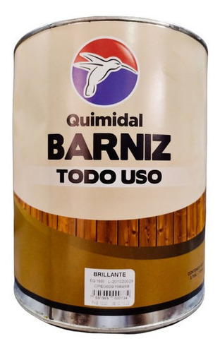 Barniz Brillante Para Madera Transparente Quimidal Galon