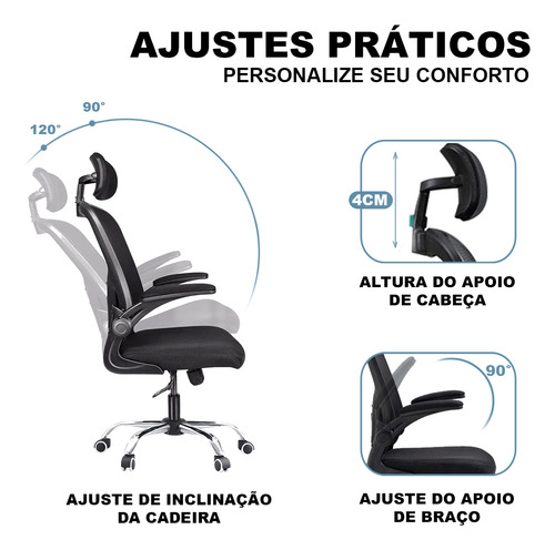 Cadeira Ergonômica Python Fly Com Suporte Lombar Ajustável