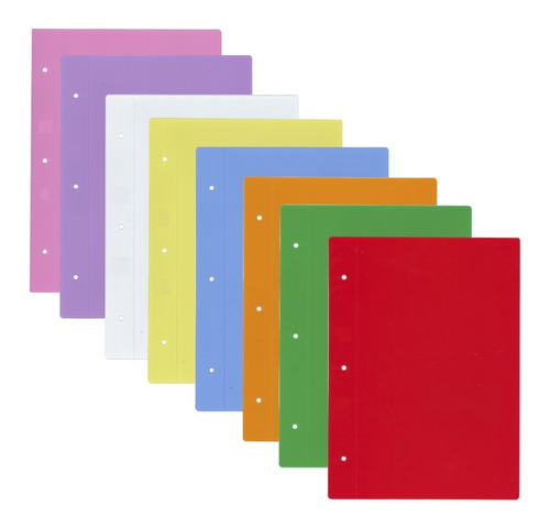 Carpetas Plasticas Nº3 Colores Transparente Escolar 2 Tapas