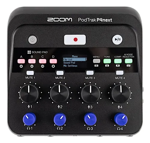 Gravador Podcast Zoom Podtrak P4next 4 Entradas Xlr 4 Fones