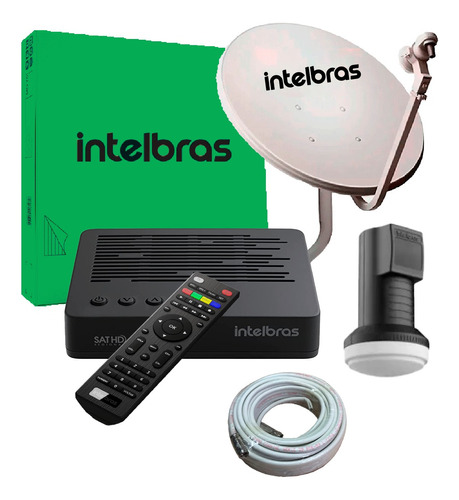 Kit Nova Parabolica Digital Ntelbras Rds 840 Antena Cabo Lnb