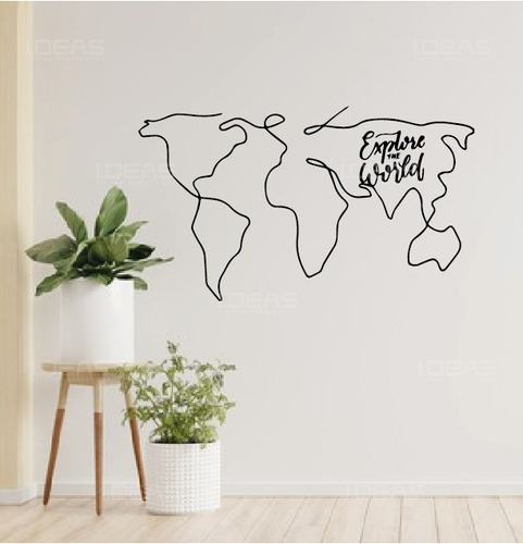 Vinil Decorativo Mapa Explore The World Pegatina De Pared 