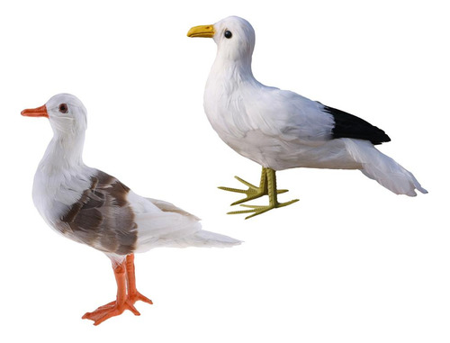 2 Piezas De Falso Artificial Seagull Bird Taxidermy Home And