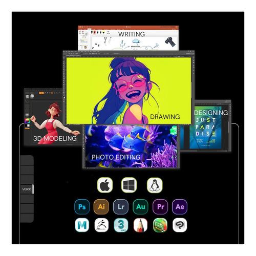 Veikk Vk1200 V2 V2 Tableta De Dibujo Con Pantalla, Monitor 2