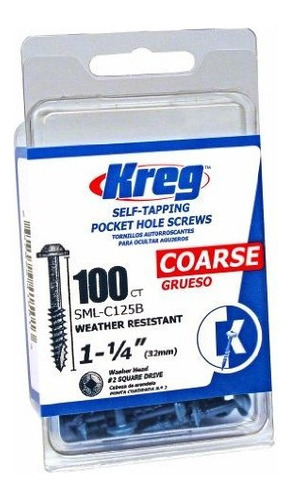 Kreg Sml-c125b-100 Blue-kote Wr Pocket Screw - 1-1 / 4-inch,