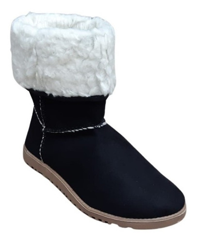 Imagem 3 de 9 de Bota Feminina Inverno Preta Forrada Em Lã 100% Pelo Pelinhos