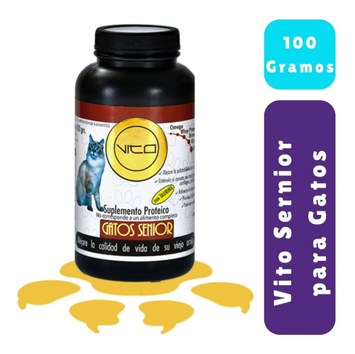 Vito Gatos Senior - Suplemento Proteíco Mineral, 100 Gramos