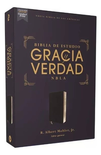 Biblia De Estudio Nbla/gracia Y Verdad/piel Fabricada/negro/