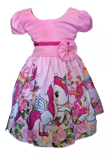 Vestido Infantil Princesa dos Unicórnios