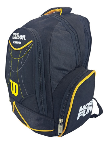 Mochila Escolar Wilson Casual Con 5 Compartimientos(if12794) Negro/amarillo Liso