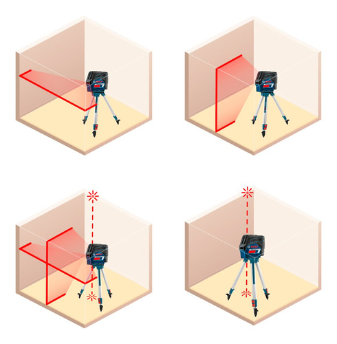 Nivel Laser Rojo Gcl 2-15 + Rm1 + Maletín Bosch