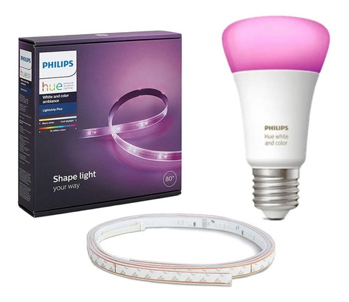 Combo Philips Hue Tira Led Rgb Plus + Lampara Led Rgb E27